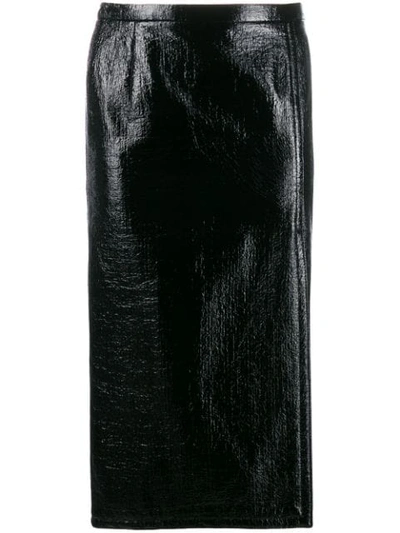 N°21 Glossy Long Skirt In Black