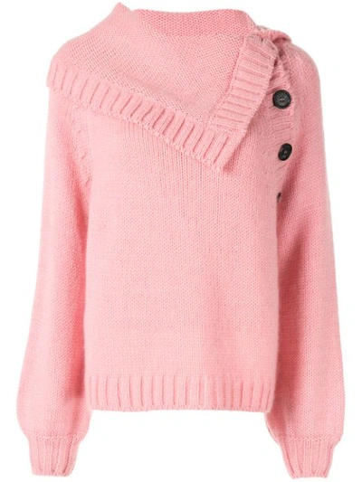 N°21 Buttoned Knit Jumper In Pink