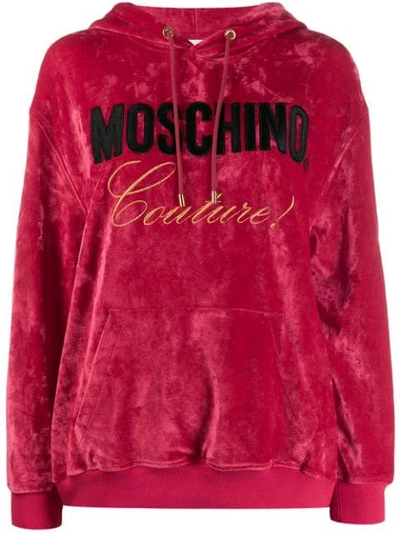 Moschino Couture! Logo Hoodie In Red