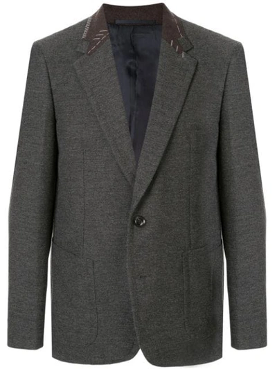 Kolor Stitch Detail Suit Jacket In Grey