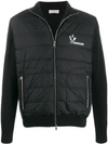 Moncler Tricot Knit & Nylon Down Jacket In Black