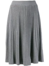 Calvin Klein Pleated Midi Skirt In Grey