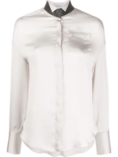 Brunello Cucinelli Silk Wing Tip Shirt In Sale