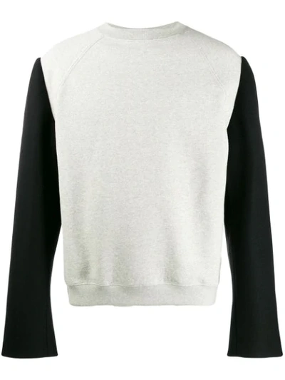 Maison Margiela Contrast Sleeve Sweatshirt In Light Grey