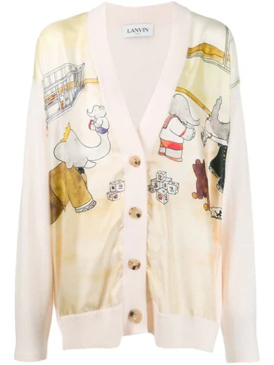 Lanvin Babar Knitted Cardigan In Pale Pink