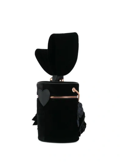 Sophia Webster Flower Shoulder Bag In Black Midnight