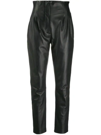 Alberta Ferretti High Waisted Trousers In Black