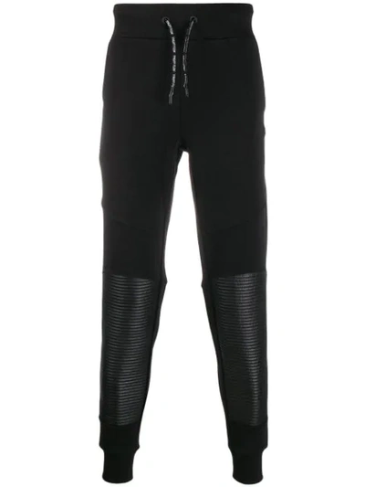 Philipp Plein Ribbed-detailed Track Trousers In Black