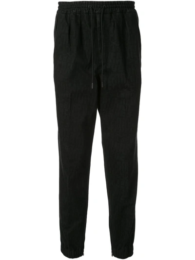 Ermenegildo Zegna Printed Denim Joggers In Black