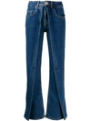 Aalto Panelled Flared Jeans In Blue