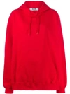 Msgm Classic Knit Hoodie In Red