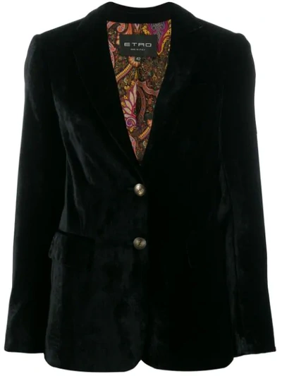 Etro Tailored Velvet Blazer In 黑色