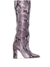 Paris Texas Snake-effect 100mm Boots In Pink