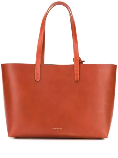 Mansur Gavriel Large Tote Bag In Brandy/avion