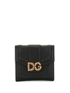 Dolce & Gabbana Dg Amore Flap Wallet In Black