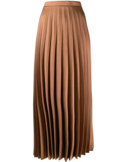 L'autre Chose Pleated Maxi Skirt In Brown