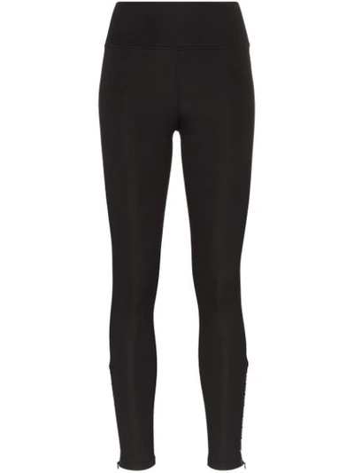 Burberry Logo Print Performance Leggings In Black