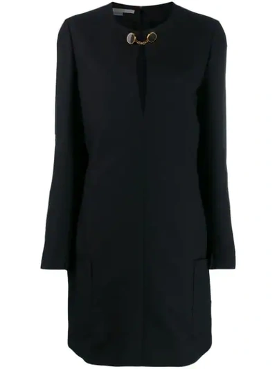 Stella Mccartney Brooch Embellished Shift Dress In Black