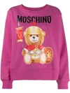 Moschino Roman Soldier Teddy Print Jumper In Rosa