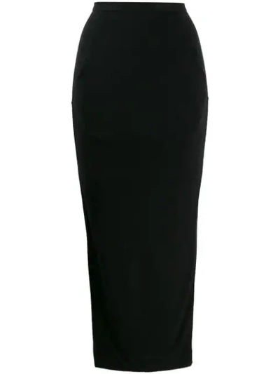 Rick Owens Fine Knit Midi Skirt In Black