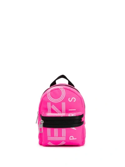 Kenzo Mini Logo Print Backpack In Pink
