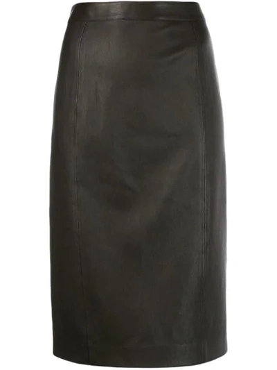 Joseph Fitted Midi Skirt In Grey