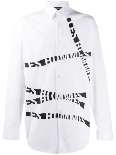 Les Hommes Logo Tape Shirt In White