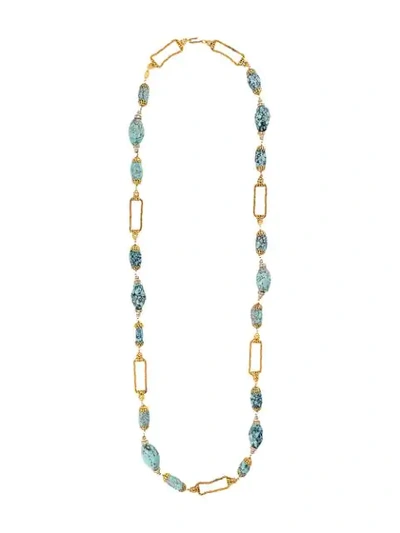 Pre-owned Chanel 1980s Beaded Necklace In Blue