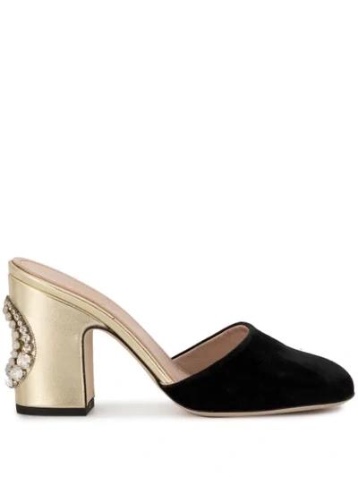 Giambattista Valli Contrast Embellished Mules In Black