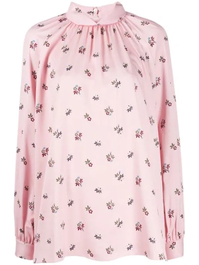 Mulberry Hettie Floral Print Blouse In Pink