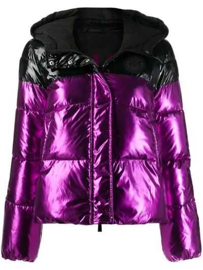 Pinko Two-tone Puffer Jacker In Pink