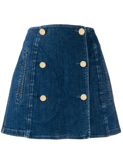Stella Mccartney A-line Denim Skirt In Blue
