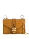 Chloé Aby Crocodile Embossed Shoulder Bag In Brown