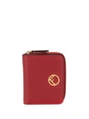 Fendi Zipped Mini Wallet In Red