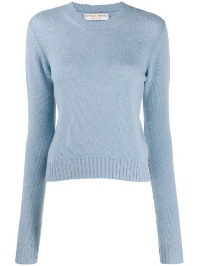 Bottega Veneta Open Knit Details Jumper In Blue