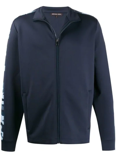 Michael Kors Printed Sports Jacket In Blue