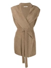 Mes Demoiselles Wrap Front Cardigan In Neutrals