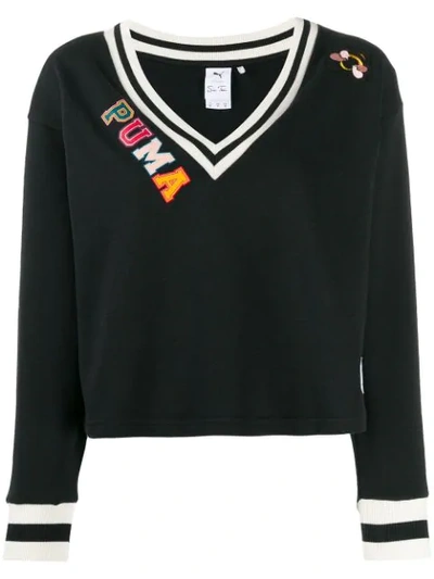 Puma V-neck Sweatshirt In Black