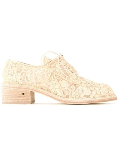 Laurence Dacade Embroidered Lace-up Pumps In Neutrals
