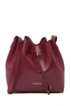 Lancaster Matte Smooth Leather Bucket Bag In Beet Root