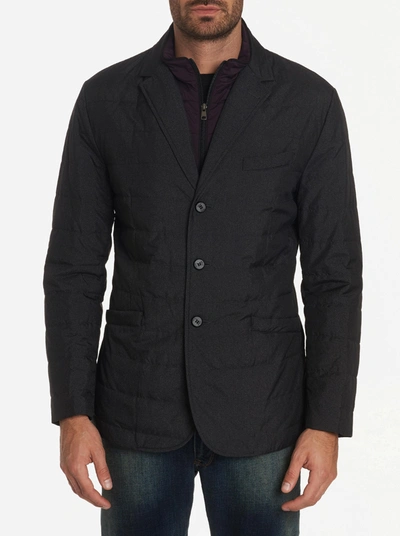 Robert Graham Epstein Channel-quilted Classic Fit Blazer In Charcoal