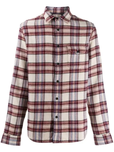 Alex Mill Slim Fit Plaid Button-up Flannel Shirt In Neutrals