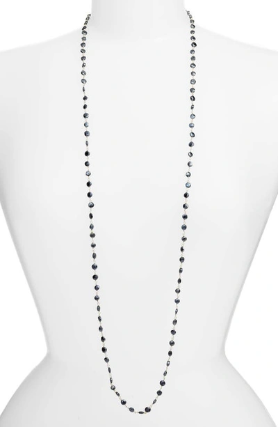 Ela Rae Diana Coin Necklace In Mystic Black Spinel