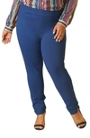 Maree Pour Toi Skinny Compression Knit Pants In Blue