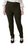 Maree Pour Toi Skinny Compression Knit Pants In Olive
