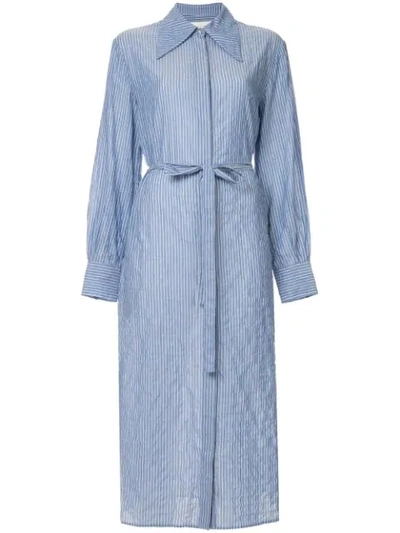 karen walker blue dress NEW Karen Walker Runway Collection Dolly Chambray R Dress Sz 8 Polka Dot  Z268-12