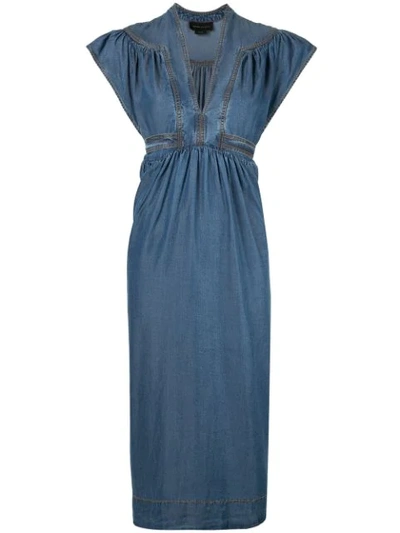 Karen Walker Bayou Midi Dress In Blue