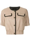 Andrea Bogosian Buttoned Leather Blouse In Neutrals