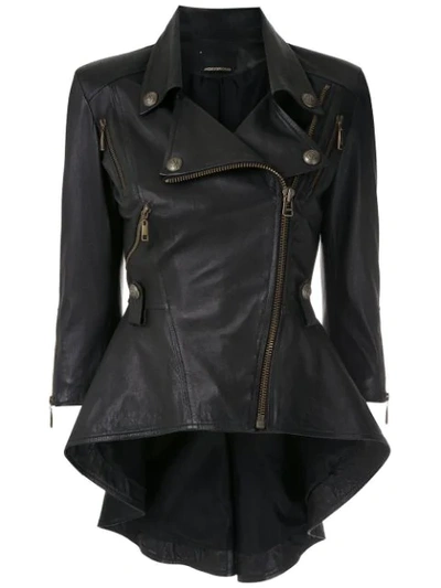Andrea Bogosian Leather Biker Jacket In Noir