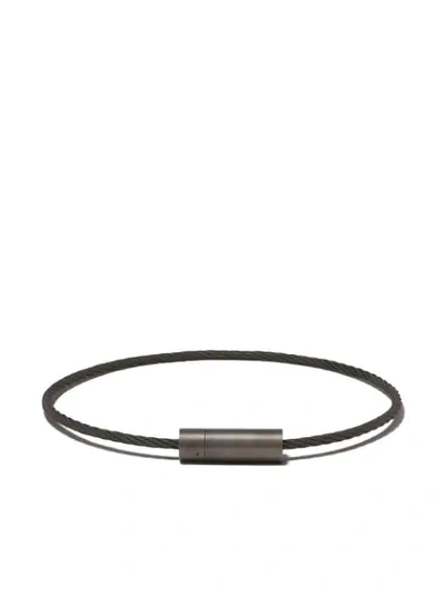 Le Gramme 7 Grams Cable Bracelet In Black Silver